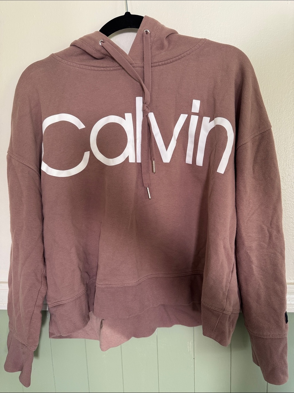 Calvin Klein Mauve Pullover Hoodie with White Logo